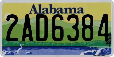 AL license plate 2AD6384