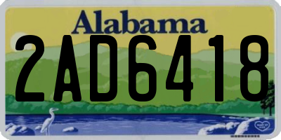 AL license plate 2AD6418