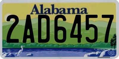 AL license plate 2AD6457