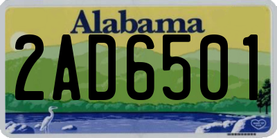 AL license plate 2AD6501