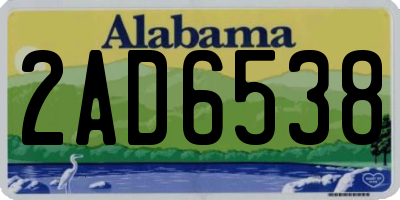 AL license plate 2AD6538