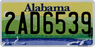 AL license plate 2AD6539