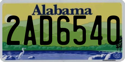 AL license plate 2AD6540