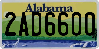 AL license plate 2AD6600