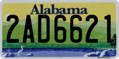 AL license plate 2AD6621