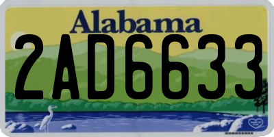 AL license plate 2AD6633