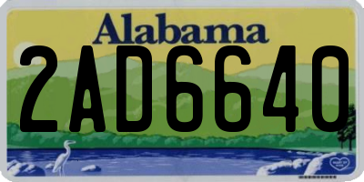 AL license plate 2AD6640