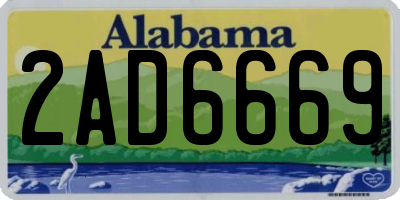 AL license plate 2AD6669