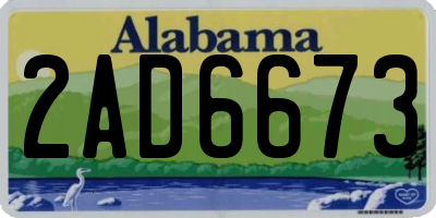 AL license plate 2AD6673