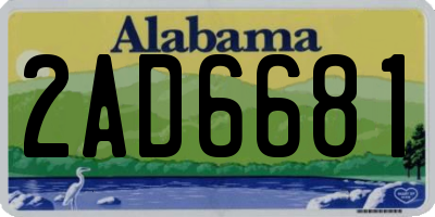 AL license plate 2AD6681