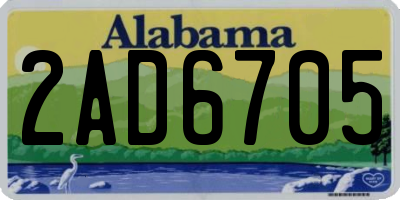 AL license plate 2AD6705