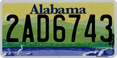 AL license plate 2AD6743