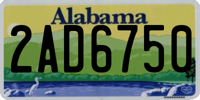 AL license plate 2AD6750
