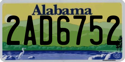 AL license plate 2AD6752