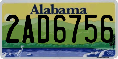 AL license plate 2AD6756