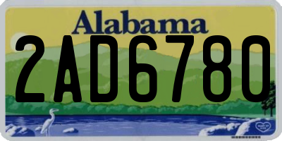 AL license plate 2AD6780