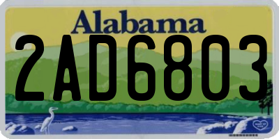 AL license plate 2AD6803