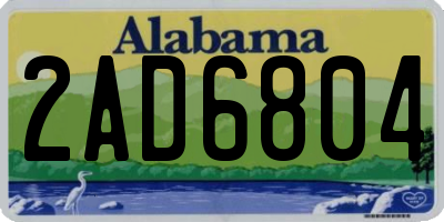 AL license plate 2AD6804
