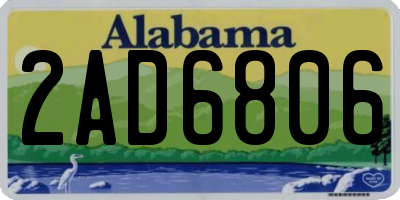 AL license plate 2AD6806