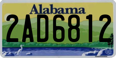 AL license plate 2AD6812