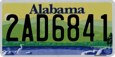 AL license plate 2AD6841