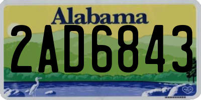 AL license plate 2AD6843