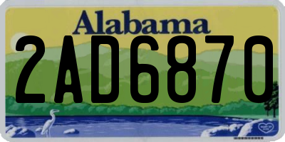 AL license plate 2AD6870