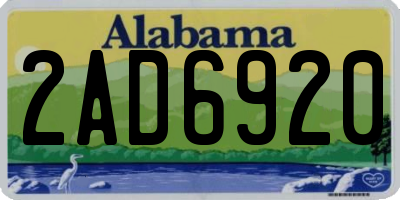 AL license plate 2AD6920