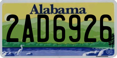 AL license plate 2AD6926