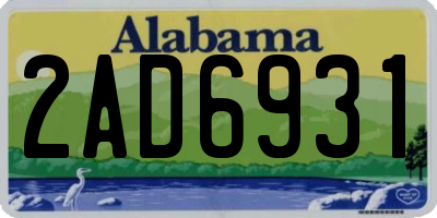 AL license plate 2AD6931