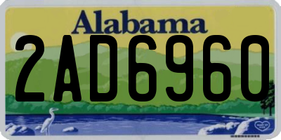 AL license plate 2AD6960