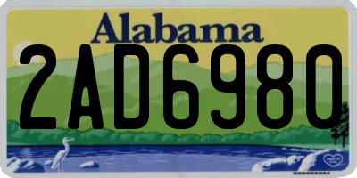 AL license plate 2AD6980