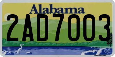 AL license plate 2AD7003