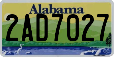 AL license plate 2AD7027