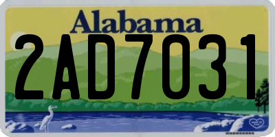 AL license plate 2AD7031