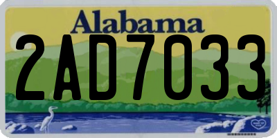 AL license plate 2AD7033