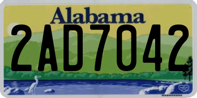 AL license plate 2AD7042