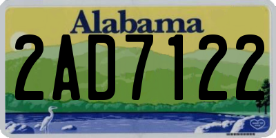 AL license plate 2AD7122