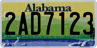 AL license plate 2AD7123