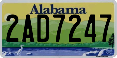 AL license plate 2AD7247