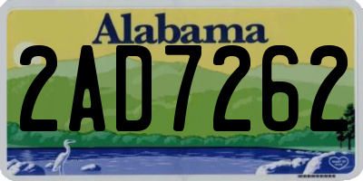 AL license plate 2AD7262