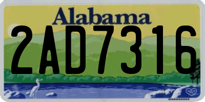 AL license plate 2AD7316