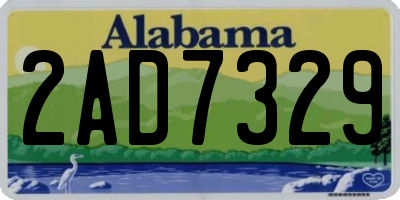 AL license plate 2AD7329