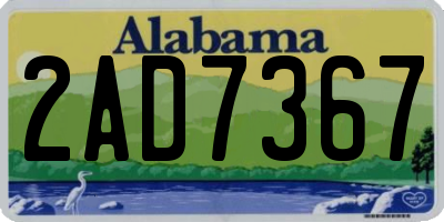 AL license plate 2AD7367