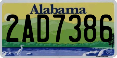 AL license plate 2AD7386