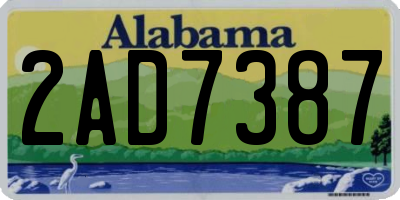 AL license plate 2AD7387