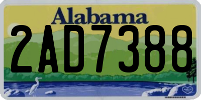 AL license plate 2AD7388