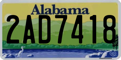 AL license plate 2AD7418