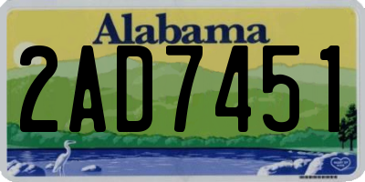 AL license plate 2AD7451
