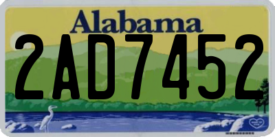 AL license plate 2AD7452